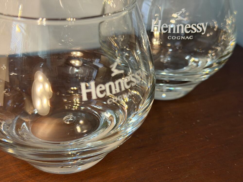 Hennessy Cognac Snifter Glasses 3” Floating Bubble Set Pair of 2